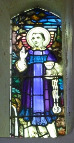 Stained glass window in Thorpe Church. 