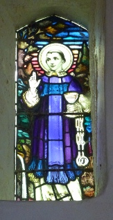 Stained glass window in Thorpe Church. 