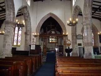 The interior of Bonsall Church.